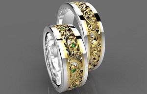3d ring gold wedding