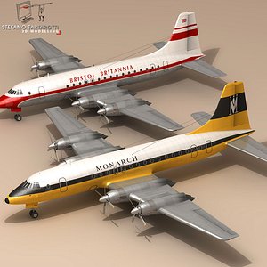 3d 3ds bristol britannia airplane