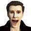 Modelo 3D de Benedict Cumberbatch, pronto para animação.