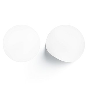 3D model Two White Round Stickers - smooth and bended adhesive labels