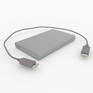 3D External Hard Drive and Cable