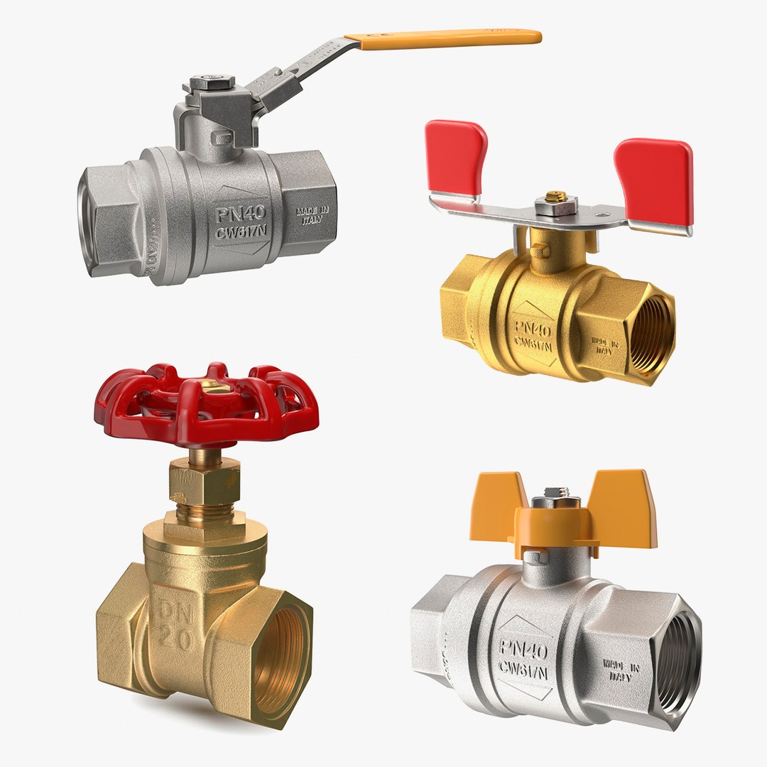 Flanged Ball Valves Collection 2 3D model preview