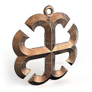 3d pendant france cross facet model