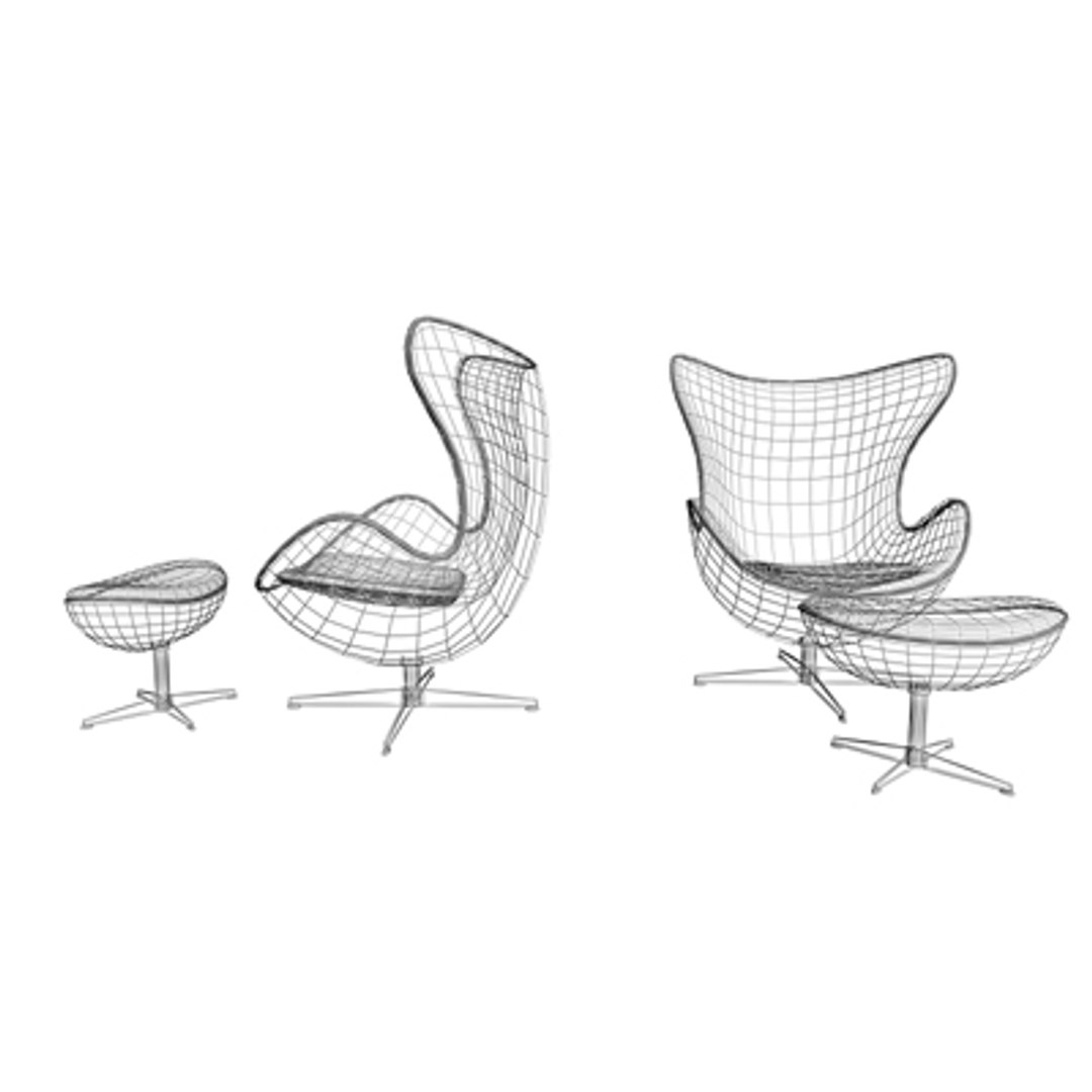 Egg Chair Leather 3d Model