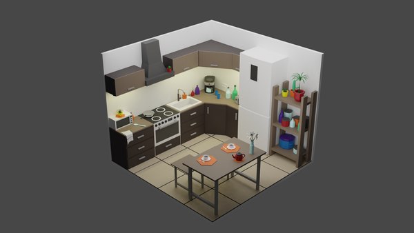 3D Kitchen Room 5 model - TurboSquid 1763134