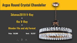 3D Argus Round Crystal Chandelier model