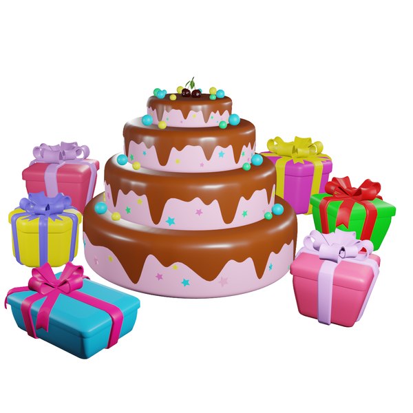 Happy Birthday Cake 3D Vector Download