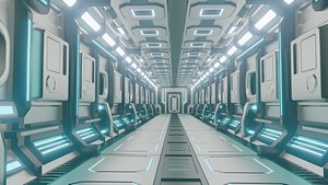 Sci fi Corridor 3D model 3D