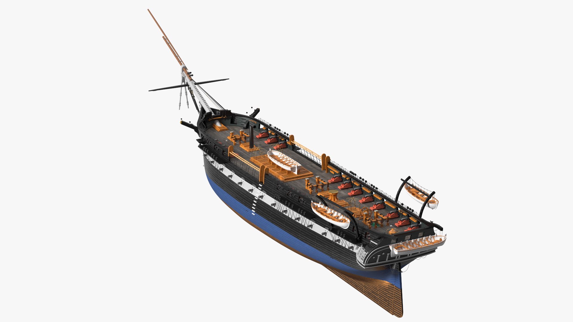 Fregat Wooden Hull 3D model preview