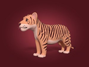 cartoon tiger cub model