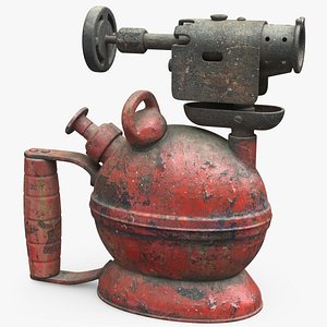 Antique Brass Blow Torch 3D model