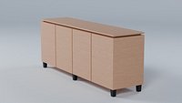 Modern Sideboard wooden sideboard Low Poly PBR 4K Textures