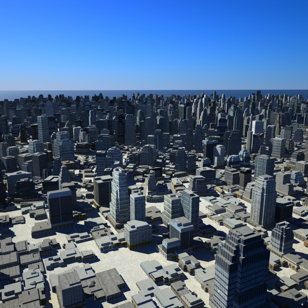 cityscape scene highrise 3d model