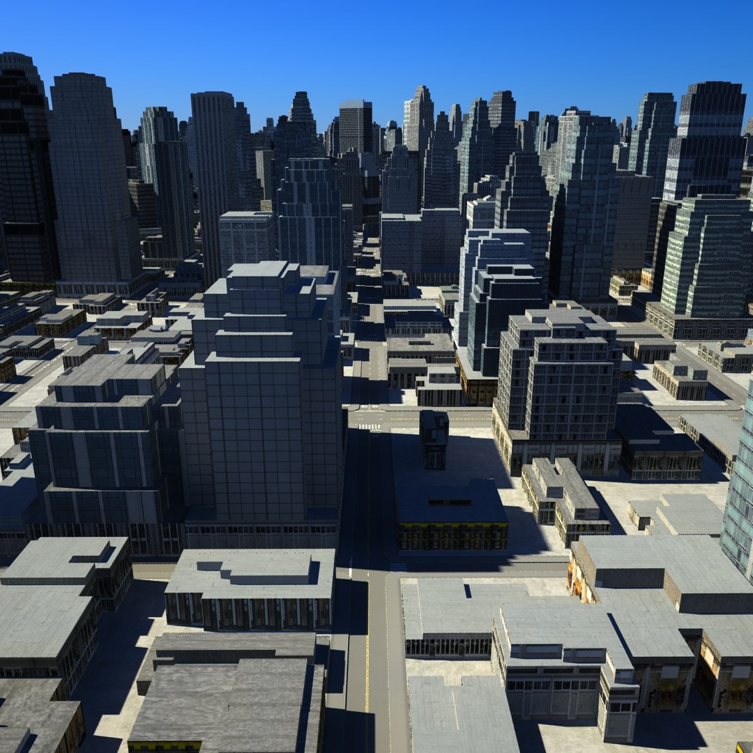 cityscape scene highrise 3d model