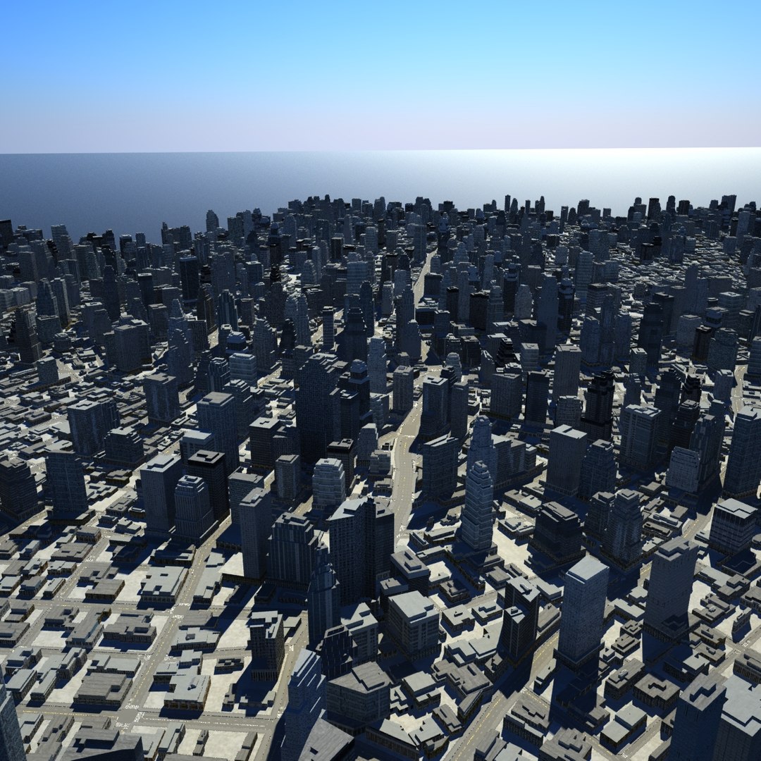 cityscape scene highrise 3d model