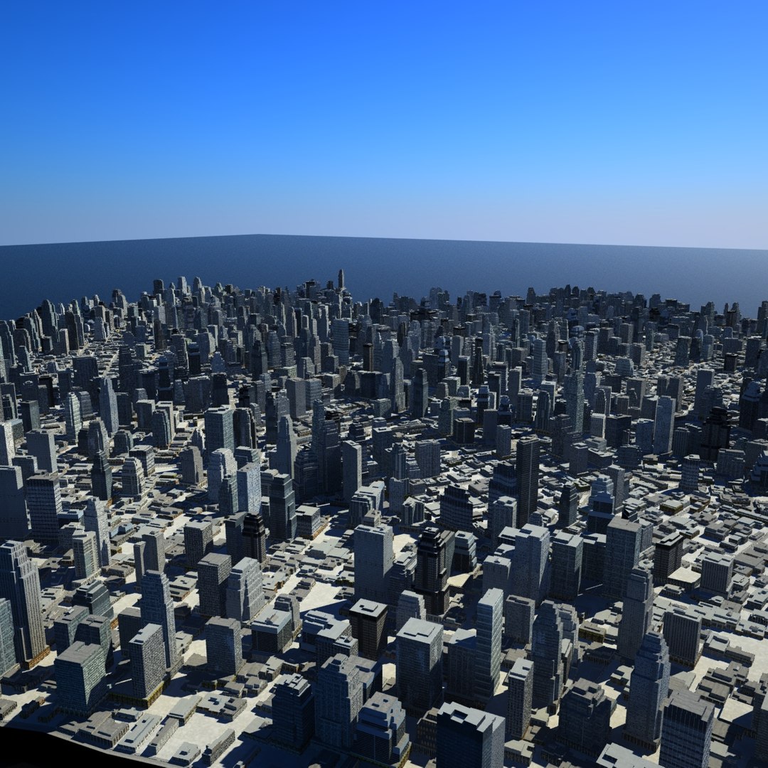cityscape scene highrise 3d model
