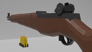 Low poly m1-Garand 3D model