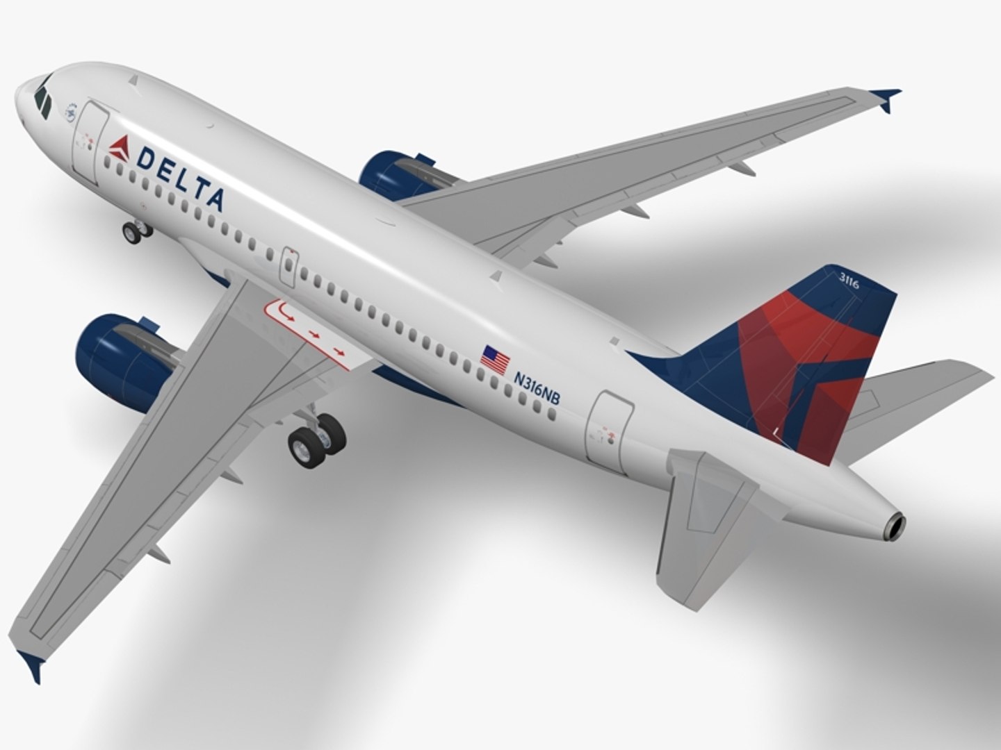 3d Model Airbus Delta Air Lines