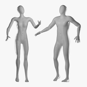 Rigged Male and Female Mannequin 02