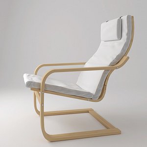 3d model ikea poang armchair chair