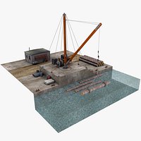 Old Harbor with Crane
