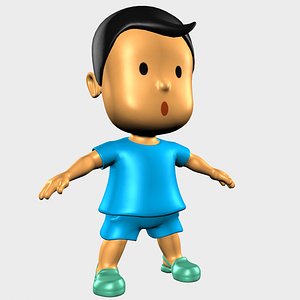 3D model boy character cartoon
