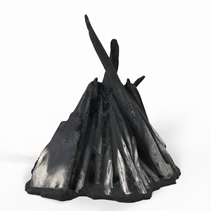 3D Realistic Burnt-Out Campfire 3D Model Game-Ready Photoreal model