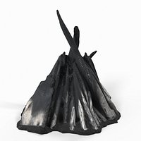 Realistic Burnt-Out Campfire 3D Model Game-Ready Photoreal