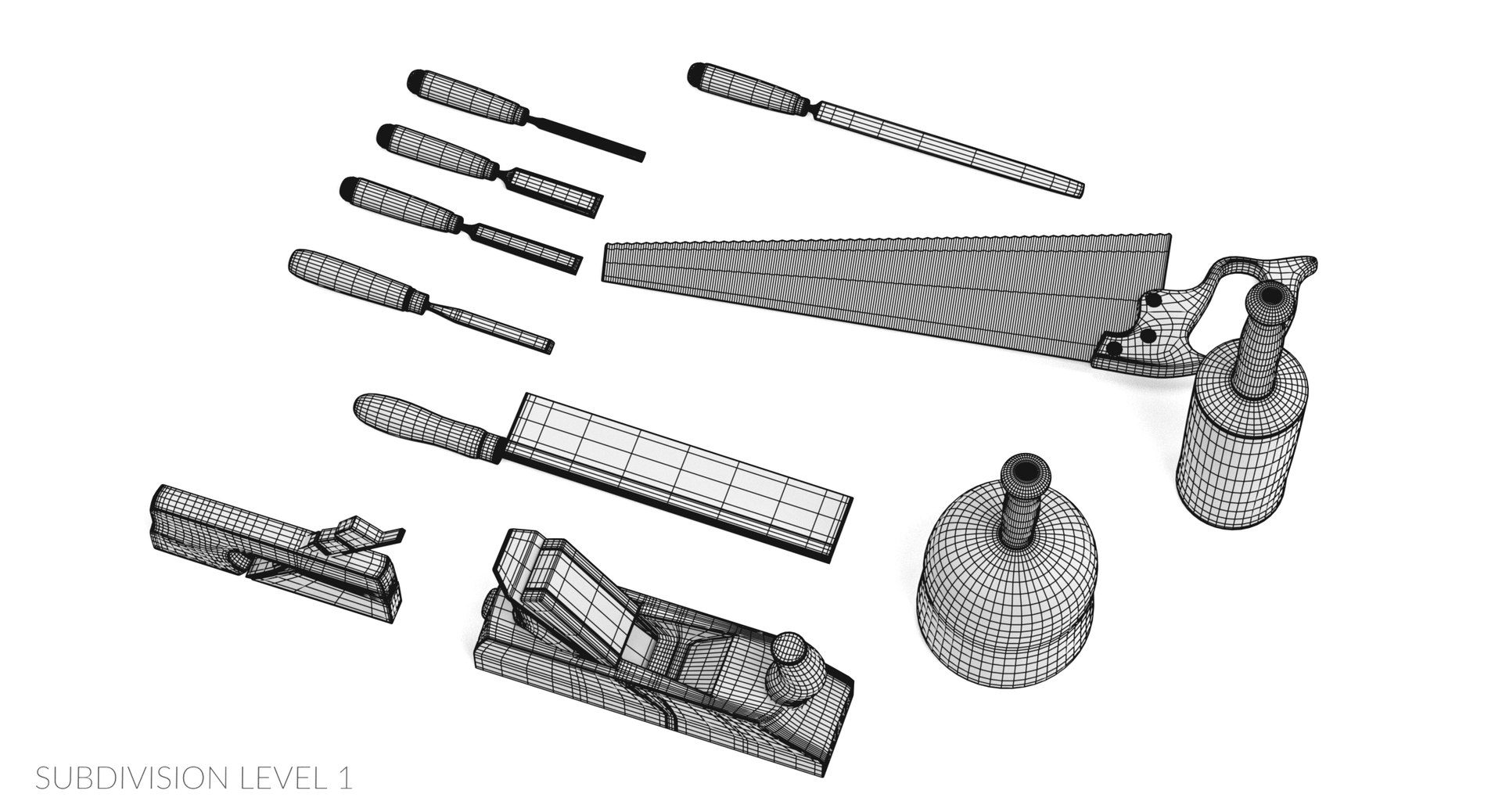carpentry tools mallet chisel 3D model https://p.turbosquid.com/ts-thumb/BO/J8DopA/qgulPSJp/carpentrytoolsw3/png/1553865934/1920x1080/fit_q87/bf6a2800ba4acea911d6a92404ab8bb17443fdaf/carpentrytoolsw3.jpg
