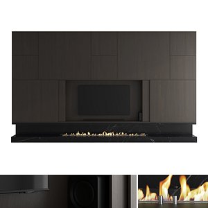 TV wall set 61 3D model