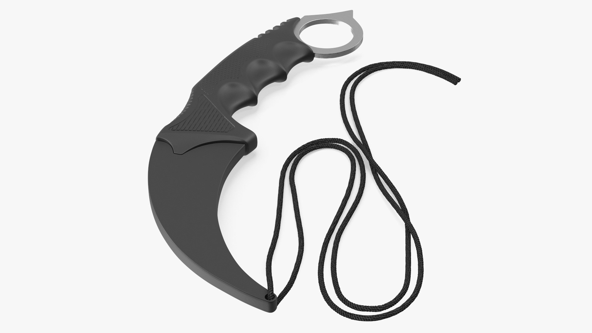 Tactical Karambit Knife Steel in Sheath 3D model preview