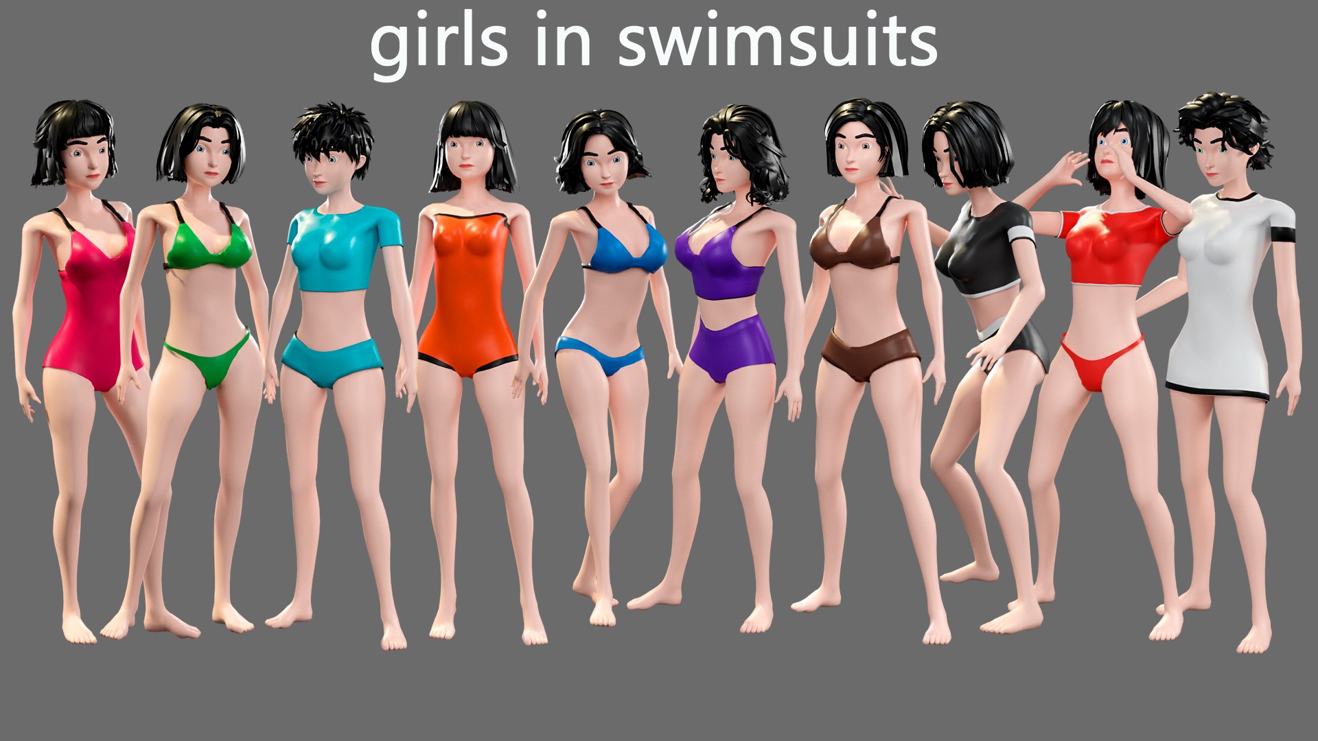 Cartoon characters - girls in swimsuits model https://p.turbosquid.com/ts-thumb/BO/QJ1p76/ct/21/jpg/1740332364/1920x1080/fit_q87/6e397ec3a7dce1a3d3023568c4f3221e3e28edd2/21.jpg