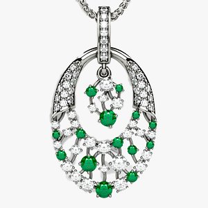 Beautiful Gold Pendant 3D model