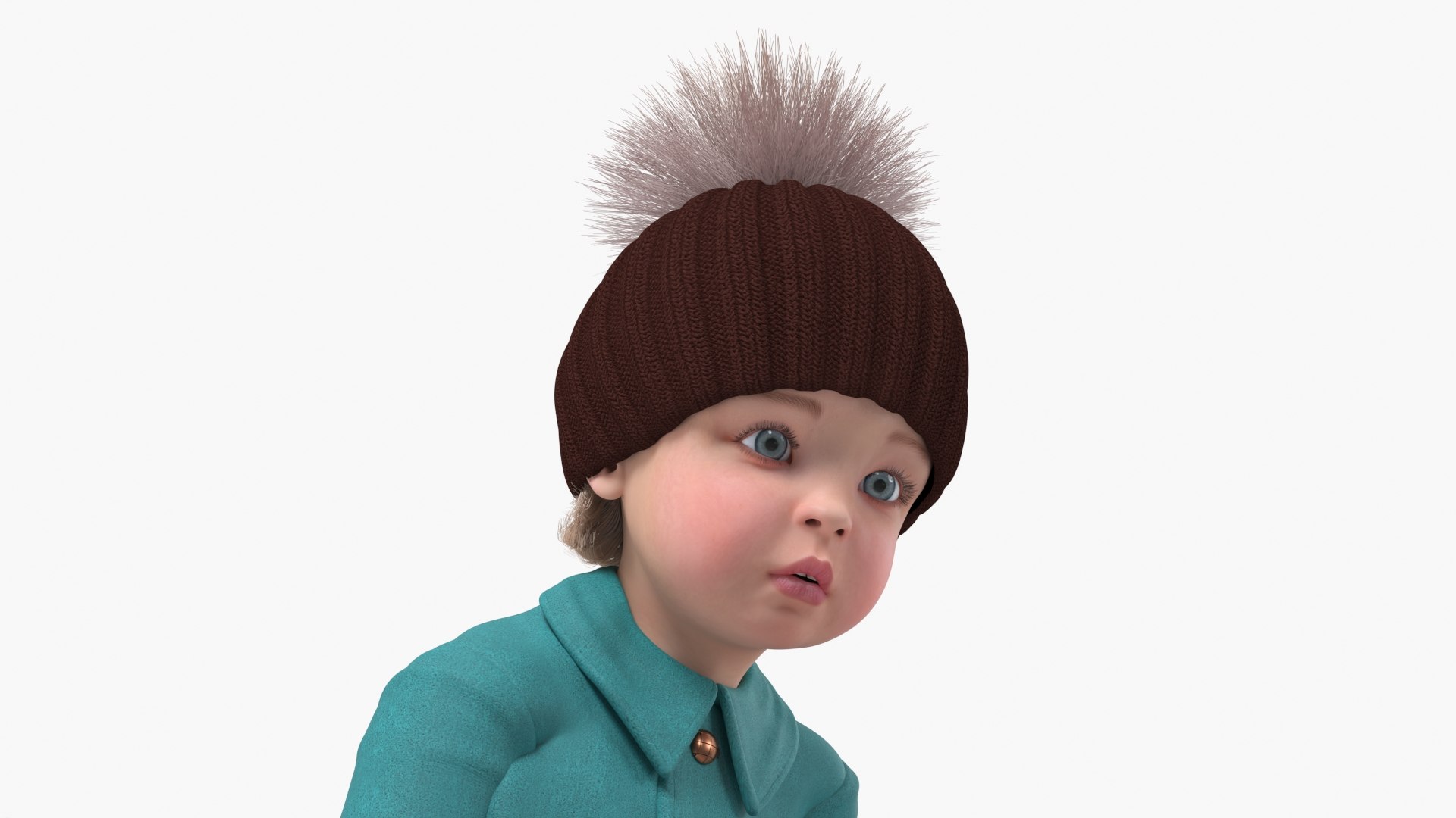 Baby Girl Outdoor Autumn Style Walking 3D model preview