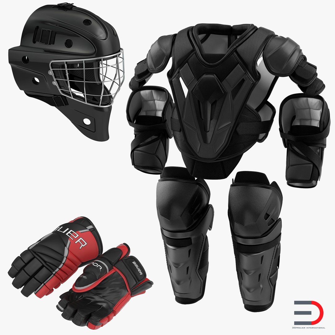 Hockey Protective Gear Kit 2 3D Models 3D model preview