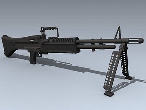 3d model army m60 machine gun