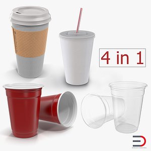 3D model disposable cups