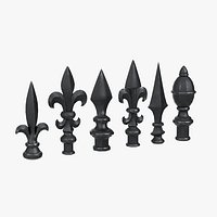 Cast iron fence finials set 1