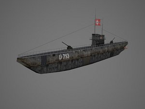 3d model submarine ww2