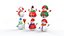 3D Snowmen collections v002