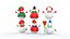 3D Snowmen collections v002