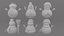 3D Snowmen collections v002