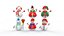 3D Snowmen collections v002