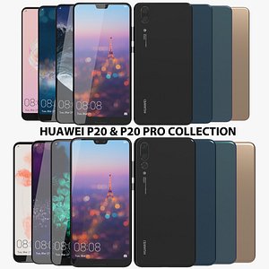 realistic huawei p20 pro 3D