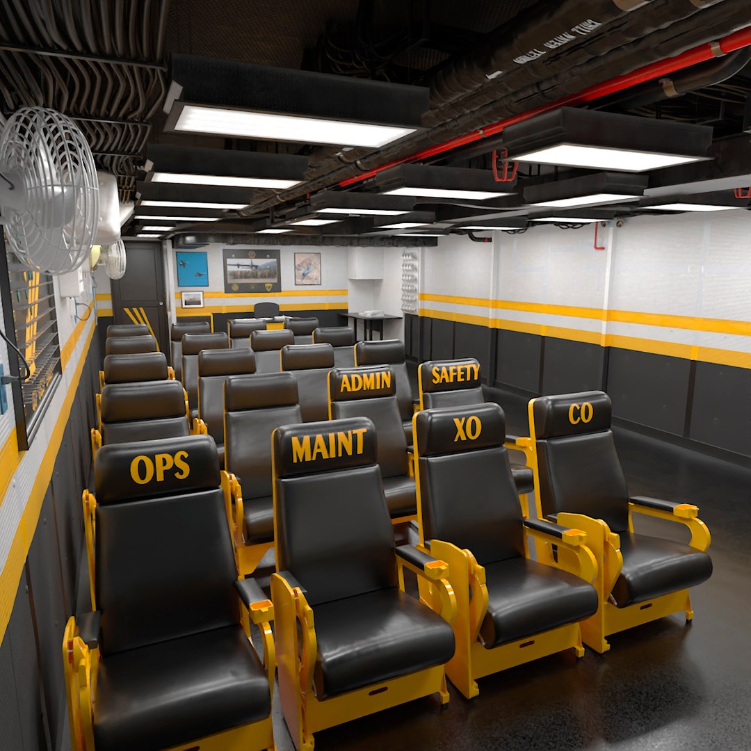 Aircraft Carrier Flight Ready Room 3D model preview
