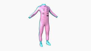 3D Racing Pilot Uniform A07 Pink Blue - Character Clothing Design