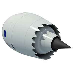 3d aircraft jet turbofan engine model