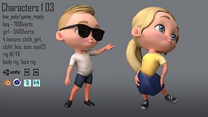 Characters kids 1 03 3D model
