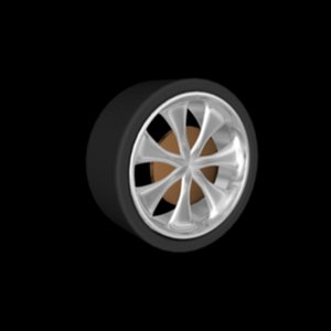 7 spoke racing rim 3d max