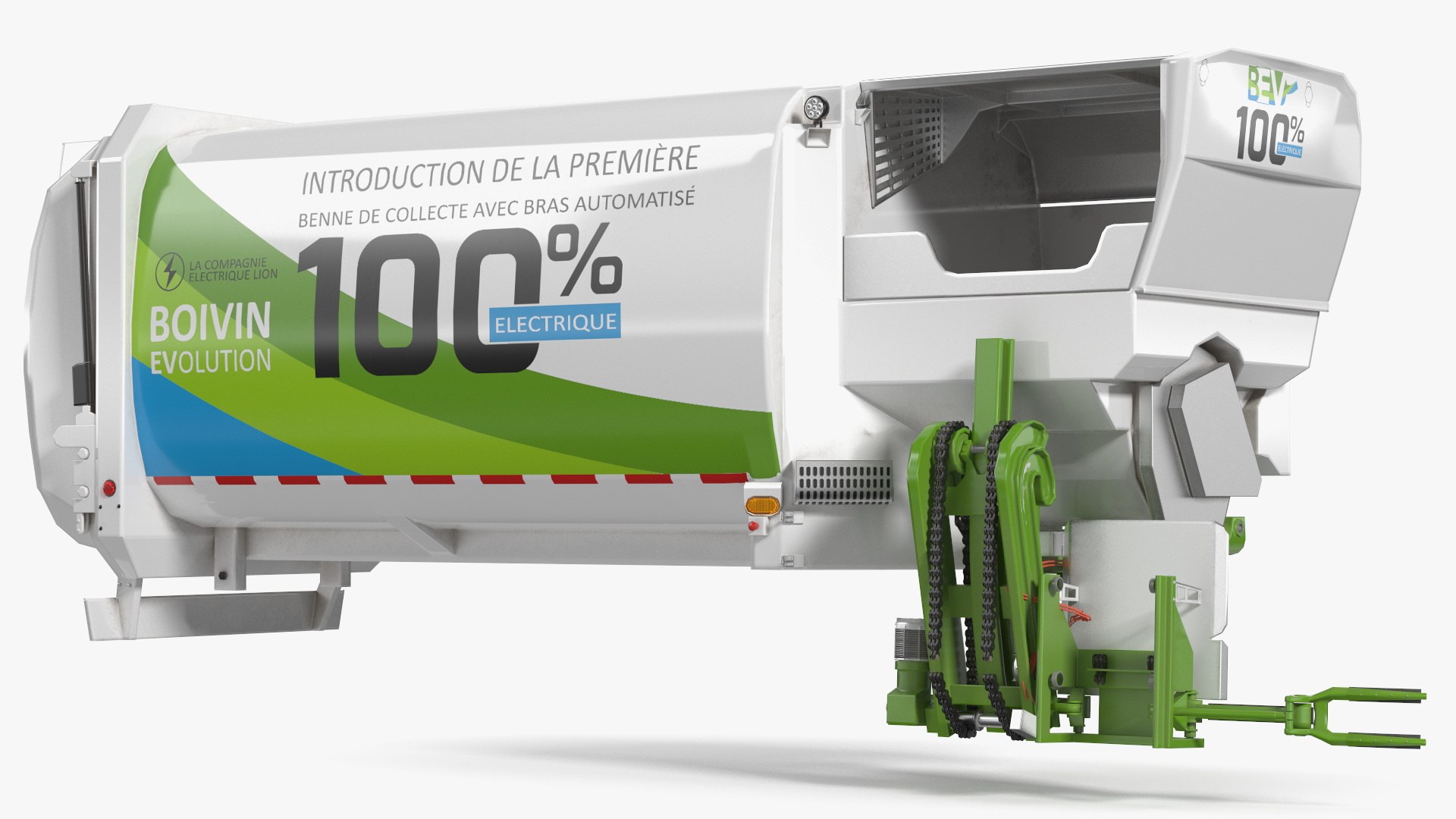 Boivin Evolution Electric Garbage Compactor Rigged 3D model preview